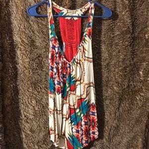 Multicolored tank top.